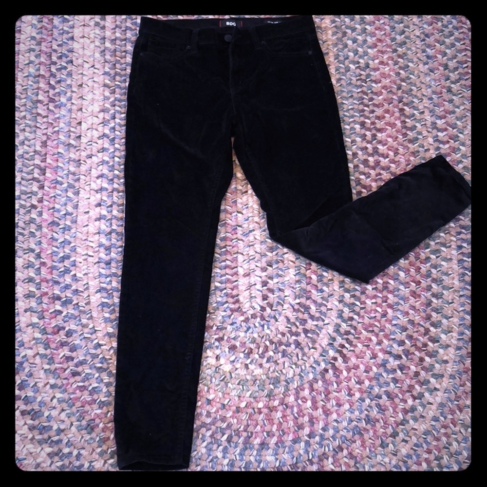 BDG Urban Outfitters Black Velvet low rise pants
